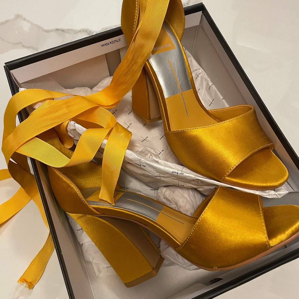 Dolce Vita Lace Up Satin heels